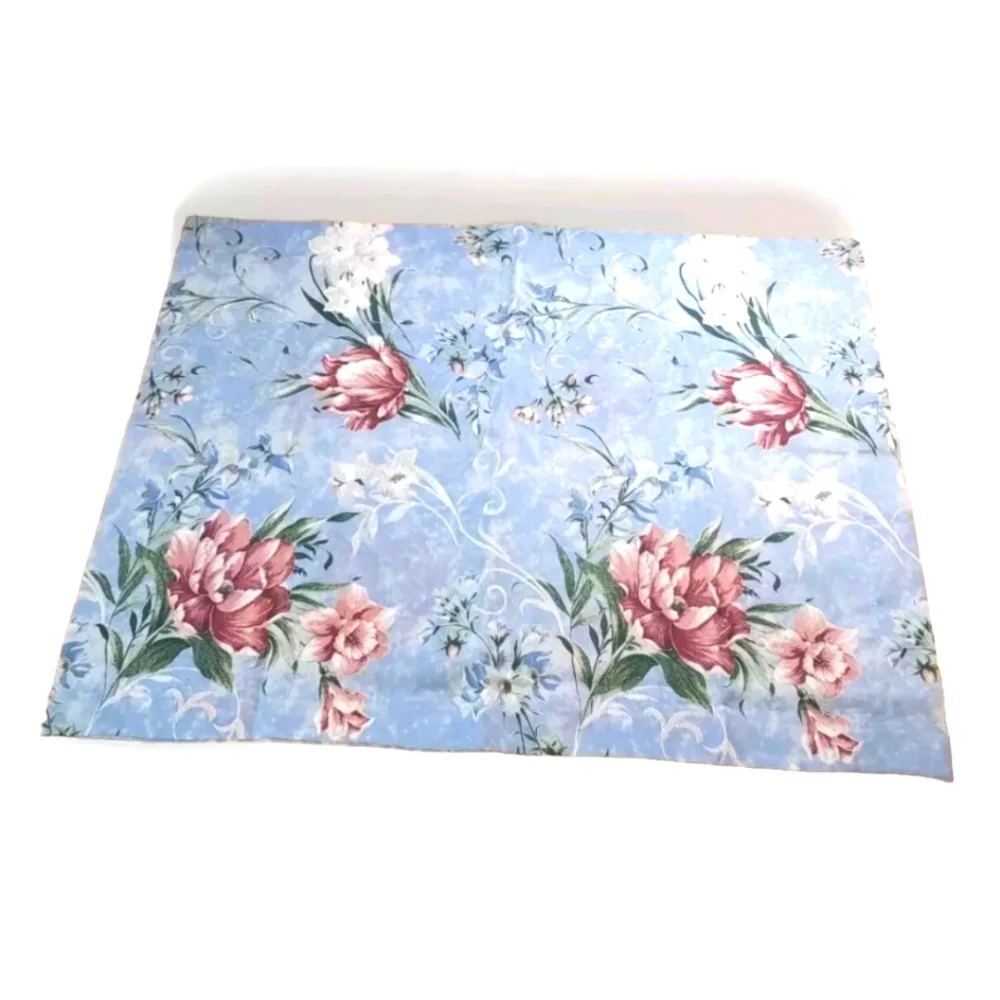 Cottage Granny 2 Pillow Shams Woven Blue Floral Feminine Standard Sz Haywin